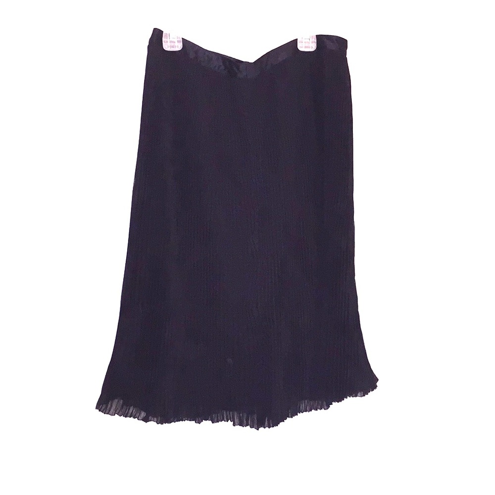 Vintage Black Pleated Midi Skirt 2